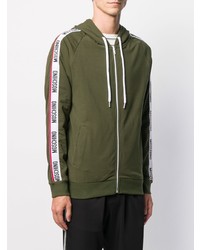 Moschino Side Panelled Zipped Hoodie