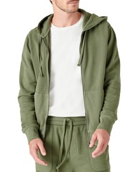 Lucky Brand Sueded Cotton Zip Up Hoodie