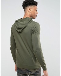 Asos Tall Lightweight Muscle Hoodie In Khaki