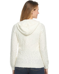 L.L. Bean Textured Cotton Sweater Zip Front Hoodie