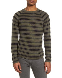 Billy Reid Boucle Stripe Cotton Cashmere Sweater