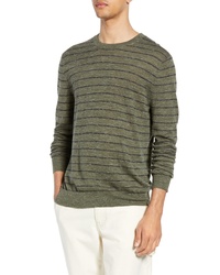 Vince Stripe Crewneck Wool Linen Sweater