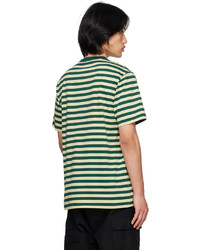 CARHARTT WORK IN PROGRESS Green Scotty Stripe T Shirt