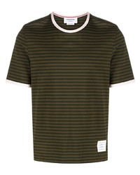 Thom Browne Logo Patch Striped T Shirt