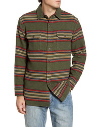Pendleton Blanket Stripe Button Up Flannel Overshirt