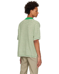 Solid Homme Green Striped Polo