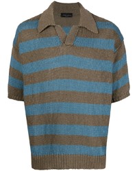 Roberto Collina Striped Knitted Polo Shirt