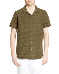 Olive Horizontal Striped Short Sleeve Shirt