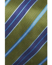 David Donahue Stripe Woven Silk Tie