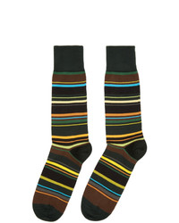 Paul Smith Green And Brown Stripe Socks