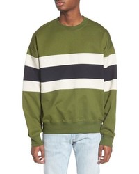 Olive Horizontal Striped Sweatshirt