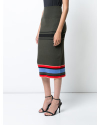 Tome Striped Fitted Skirt