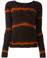 Olive Horizontal Striped Wool Sweater
