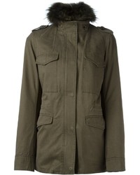 Army Yves Salomon Detachable Fur Collar Field Jacket