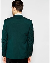 Asos Brand Slim Jacket With Stretch In Green