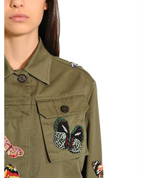 Valentino Butterfly Patches Gabardine Field Jacket