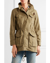 J.Crew Fatigue Hooded Cotton Canvas Jacket Army Green