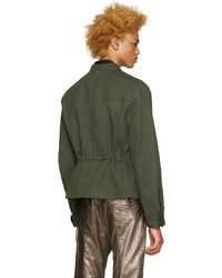 Haider Ackermann Green Linen Army Jacket