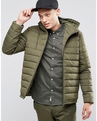 Element Hayden Hooded Quilt Jacket Moss Green