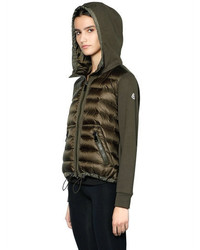 Moncler Hooded Nylon French Terry Down Jacket
