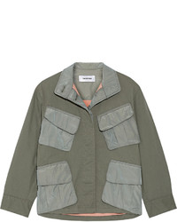 Tim Coppens Shell Paneled Stretch Cotton Jacket Army Green