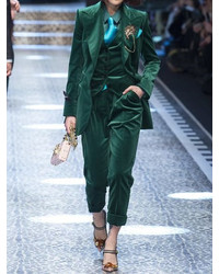 Dolce & Gabbana Single Breasted Cotton Velvet Jacket