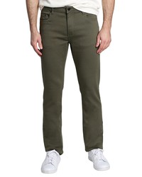 Jachs Straight Fit Stretch Cotton Twill Pants In Olive At Nordstrom