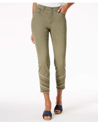 Style&co. Style Co Embroidered Raw Hem Jeans Created For Macys