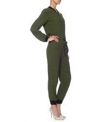 L'Agence Army Green Drawstring Jumpsuit