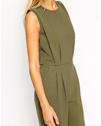 Asos Collection Jumpsuit With Open Back And Pleat Detail