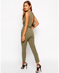Asos Collection Jumpsuit With Open Back And Pleated Detail