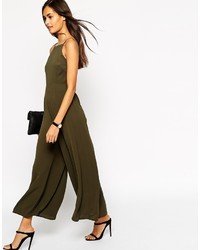 Asos Collection Jumpsuit With Open Back And Wide Leg