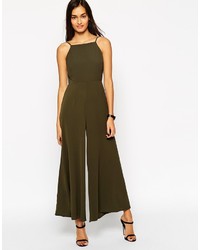 Asos Collection Jumpsuit With Open Back And Wide Leg