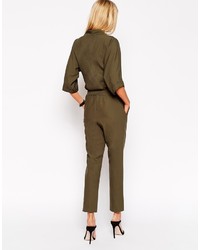 Asos Collection Jumpsuit With Tie Waist And Long Sleeves