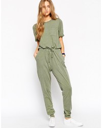 Asos Collection Washed Casual Jumpsuit With Drawstring
