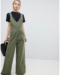ASOS DESIGN Jumpsuit In Twill With And Wide Leg
