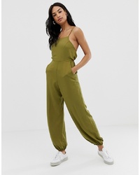 ASOS DESIGN Jumpsuit With Py Back And Elasticated Cuffs