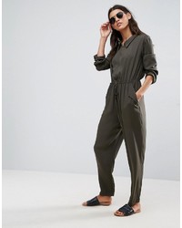 Asos Utility Jumpsuit With Zip Front