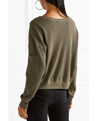 Splendid Waffle Knit Stretch Micro Modal And Supima Cotton Blend Top Army Green
