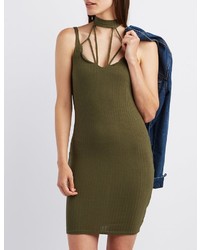 Charlotte Russe Caged Ribbed Bodycon Dress