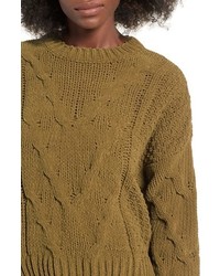 J.o.a. Boxy Cable Knit Sweater