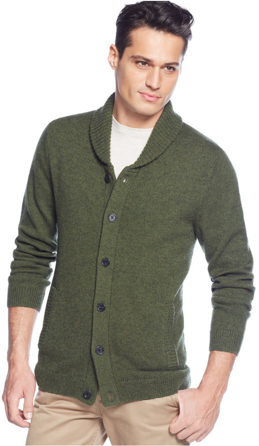 Tasso Elba Alpaca Wool Blend Shawl Collar Cardigan, $95 | Macy's ...