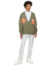Off-White Green Patch Knit Cardigan