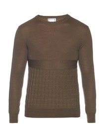 Olive Knit Crew-neck Sweater