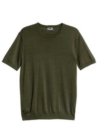 Olive Knit Crew-neck T-shirt