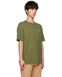 Saturdays Nyc Green Speckled Chain Script T Shirt