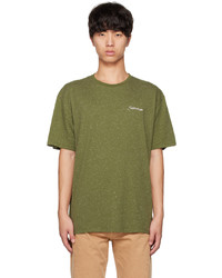 Saturdays Nyc Green Speckled Chain Script T Shirt