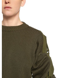 Y/Project Transformer Cropped Wool Knit Sweater
