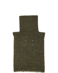 Maison Margiela Green Wool And Mohair Neck Warmer Scarf