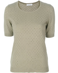 Le Tricot Perugia Punch Hole Knit Top